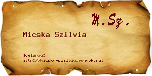 Micska Szilvia névjegykártya